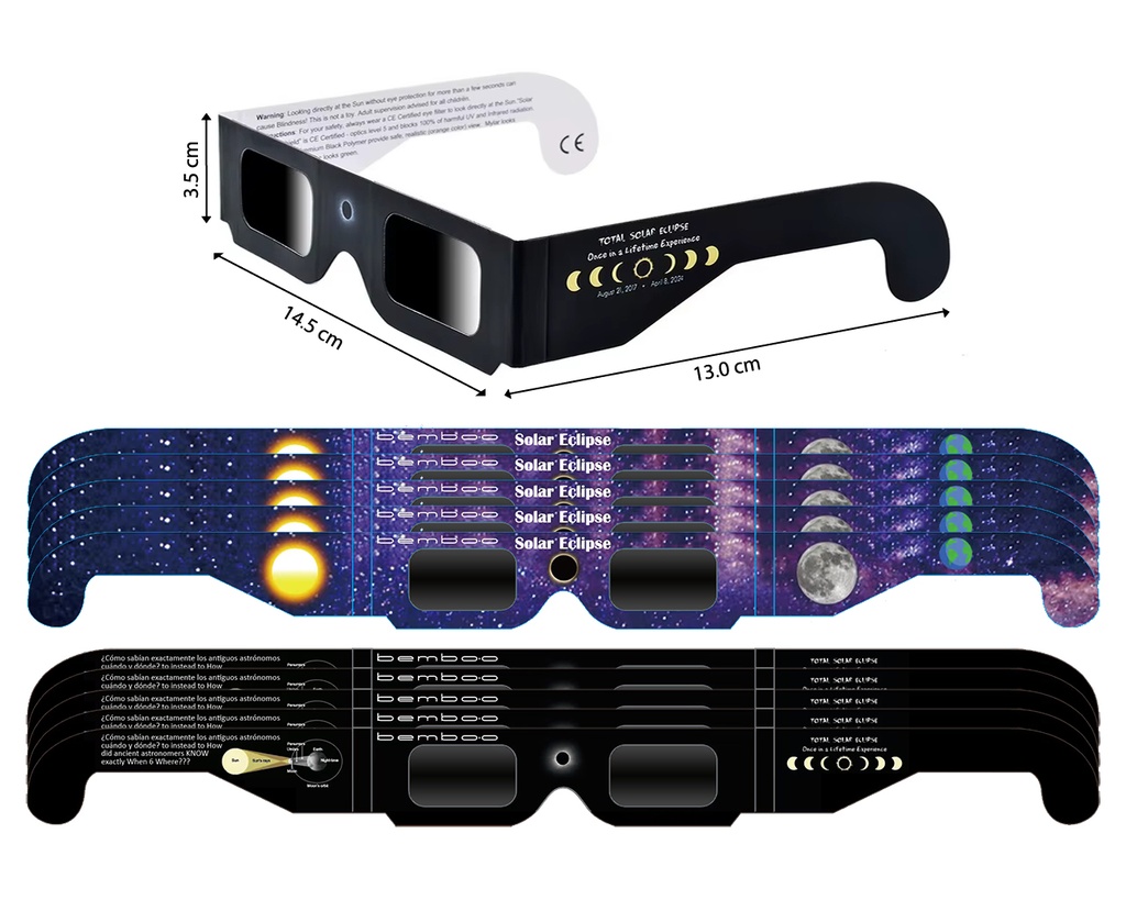 Pack 10 gafas eclipse homologadas ISO12312-2