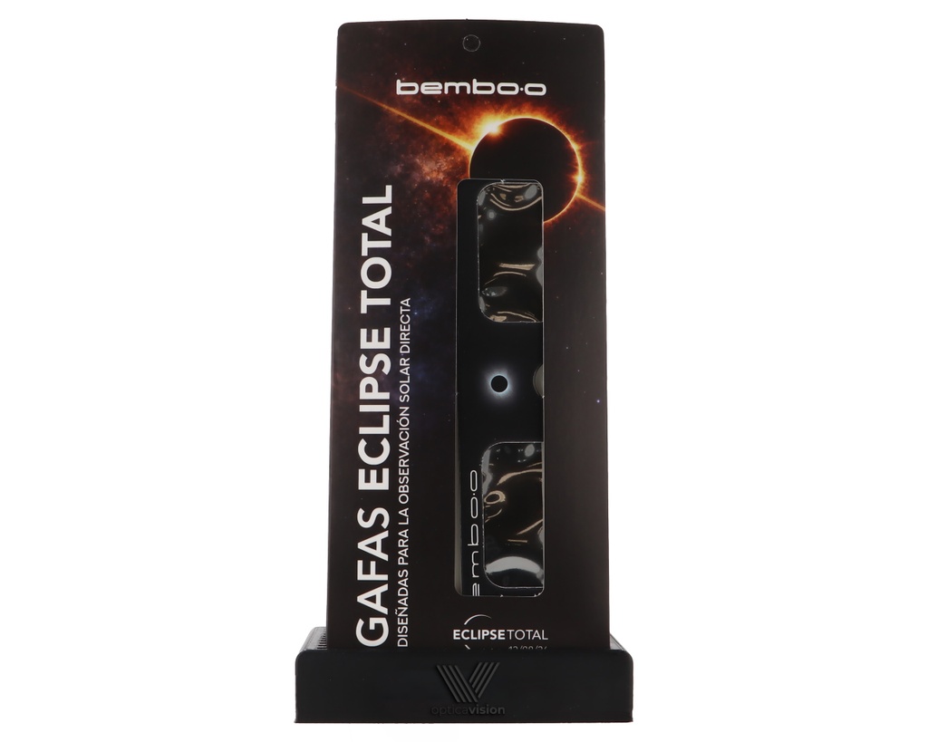 Expositor personalizado para 10 gafas de eclipse